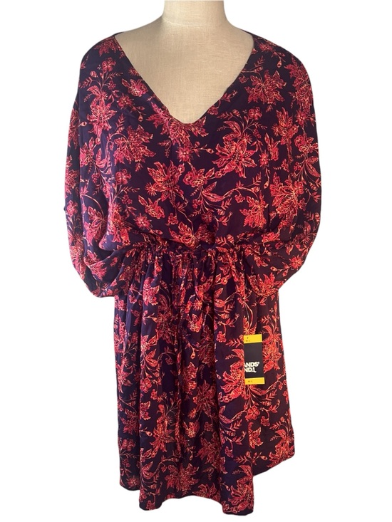 Lands' End Other - Land’s End Floral Navy and Pink V-Neck Swim Cover Up Beach Cruise Vacation Pool